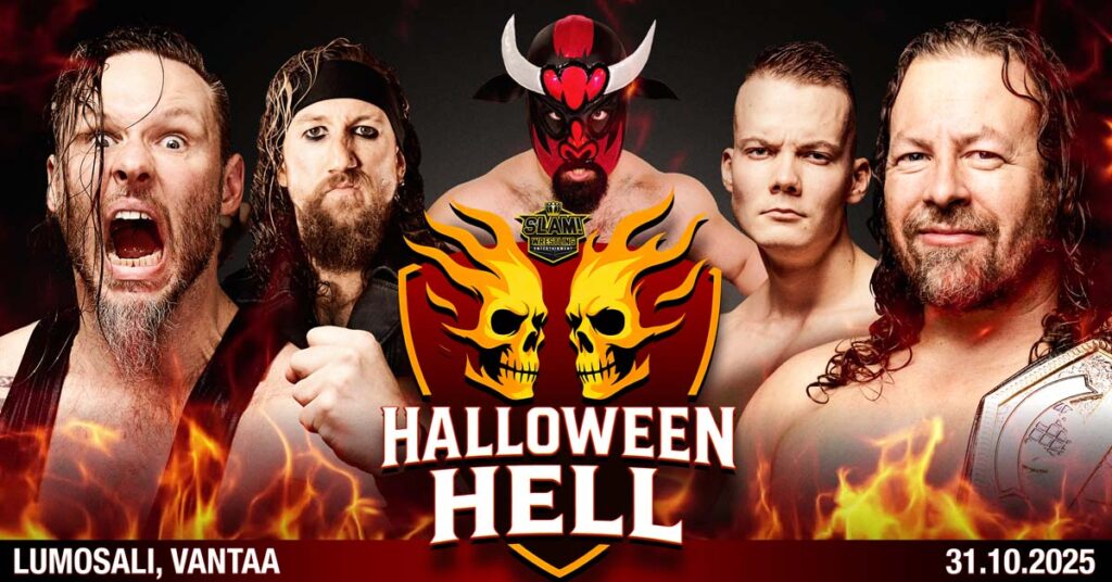 Showpaini Helsinki Lumosali SLAM! Halloween Hell showpainitapahtuma lokakuu 2025 Vantaa korsossa.