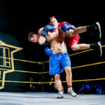 Miika Forsstrom ja Timo Laine. SuperSLAM II Korso, Vantaa, 21. helmikuu 2025. Suomalainen showpainitapahtuma, järjestäjänä SLAM! Wrestling Finland. Showpaini Helsinki Vantaa Espoo. Kansainvälisen tason ammattipaini tapahtuma Suomessa.