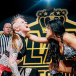 Aliss Ink ja Amale. SuperSLAM II Korso, Vantaa, 21. helmikuu 2025. Suomalainen showpainitapahtuma, järjestäjänä SLAM! Wrestling Finland. Showpaini Helsinki Vantaa Espoo. Kansainvälisen tason ammattipaini tapahtuma Suomessa.